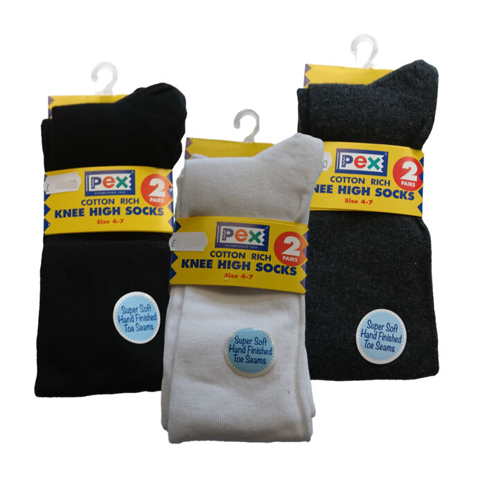 Knee High Socks - Black/Grey/White Thumbnail